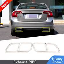 Car Stying 2pcs Kit Parts Stainless Steel Tail Exhaust Cover Trim for Volvo S60 V60 2014-2020 Auto Refitting Accessories 2024 - buy cheap