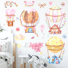 Cartoon Love Heart Hot air balloon Wall Stickers for Kids room Nursery Baby room Eco-friendly Vinyl Wall Decals Art Wall Murals 2024 - buy cheap