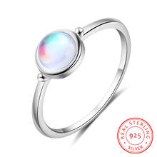 925 Sterling Silver Moonstone Ring Finger Rings for Women Vintage Stackable Rings Band Engagement Wedding Jewelry Girls Gifts 2024 - buy cheap
