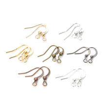 Componentes de gancho de orelha dourado, ganchos de fios de ferro com fechos torcidos 19*18mm para fazer joias diy 2024 - compre barato