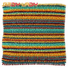 Latch Hook Kits Multi Stripes Cushion Cover Pre-Printed Canvas Yarn Crocheting Crafts Pillow Case Sofa Bed Pillows Home Decor 2024 - buy cheap