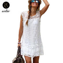 Lace Stitching Dress Fringe Sukienka Plus Size Xl 5xl Women Mesh Robe Femme Ete 2021 Plain Cute Kawaii White Dress With Tassel 2024 - buy cheap