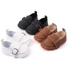 Sapatos pretos para bebê, sola macia, para menino, infantil, couro branco, mocassin 2024 - compre barato
