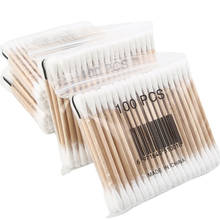 100Pcs/ Pack Double Head Cotton Swab Women Makeup Cotton Buds Tip For Medical Wood Sticks Nose Ears Cleaning Health Care Tools 2024 - buy cheap