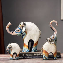 Creative Resin Elephant Sets Home Decoration Crafts Hand Painting Ornaments Mascot Office Display Furnishings Decor Figurines 2024 - buy cheap