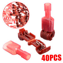 40pcs Red Wire Cable Connectors T-Taps and Male Insulated Quick Lock Splice Wire Terminals Connectors Set 22-18AWG 0.5-1.5mm2 2024 - buy cheap