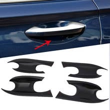 For Hyundai Santa Fe 2019 2020 Carbon Fiber Style Door Handle Bowl Cover Cup Cavity Trim Insert Catch Molding With Logo 2024 - buy cheap