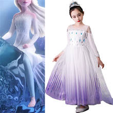 Disfraz de princesa Frozen para niña, vestido para fiesta de Elsa, Reina de la nieve 2024 - compra barato