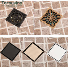 Torayvino Bathroom Shower Drainage Tile Insert Square Drains Household Carved Flower Floor Drain 10*10cm Squares Drain 2024 - buy cheap