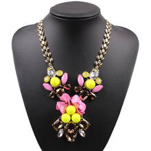 2021 New Arrival Design Fashion Crystal Pendant Necklace Gold Color Chain Bead Ball Flower Women Necklace Statement Jewelry 2024 - buy cheap