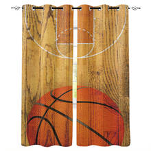 Basketball Ball Retro Stripe Living Room Bathroom Indoor Decor Kids Window Treatment  Curtain Panels With Grommets 2024 - buy cheap