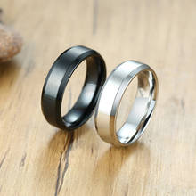 Novo fashion 6mm clássico anel de bandas para homens e mulheres, joia de aço inoxidável, anel de casamento para homens 2024 - compre barato