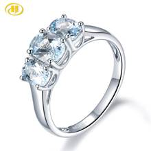 Aguamarina Natural 1,59 quilates anillo de boda de plata 925 sólida azul anillos de piedras preciosas fina y elegante de la joyería para las mujeres regalos 2024 - compra barato