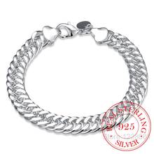 Men's Jewelry 10mm Wide 8'' Bracelet 925 Sterling Silver Charm Snake Chain Bracelet & Bangle Pulseiras de Prata 2024 - buy cheap