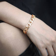 Pulsera de eslabones con cierre de langosta para hombre y mujer, brazalete con cadena de eslabones, oro rosa, 20cm, LCB39, 585 2024 - compra barato