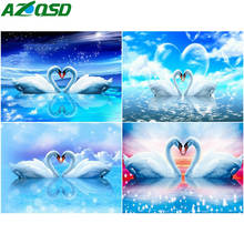 AZQSD-pintura de diamantes Swan, Kits de punto de cruz, imagen de diamantes de imitación, artesanía, bordado de diamantes, venta de Animal, regalo hecho a mano 2024 - compra barato