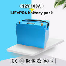 Bateria recarregável 12v 100ah lifepo4 com bms 4s1p bateria de armazenamento de energia de alta potência para fonte de alimentação externa solar rv ev 2024 - compre barato