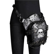 Bolsa de ombro feminina, bolsa tipo carteiro, em couro, punk rock, para motocicleta, bolsa para cinto 2024 - compre barato