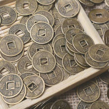 Moedas da sorte, moedas antigas de riqueza do dragão e phoenix, boa fortuna, decoração de carro chinês, antigo de feng shui, moeda de 10mm com 100 peças 2024 - compre barato