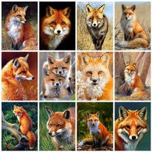 5d diy pintura de animais ponto cruz kits de ponto cruz de diamante bordado decoração de casa imagens de raposa 2024 - compre barato