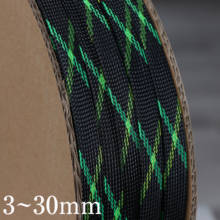 Black+UV Green+UV Yellow Tight High Density PET Braided Wire Sleeve 3 - 30mm Insulated Cable Protection Expandable Line Sheath 2024 - buy cheap