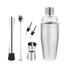 250/350/550/750ML Stainless Steel Cocktail Shaker Bar Set Boston Shaker Liquor Wine Mixer Set With Spoon Pourer Ice Tong Tool 2024 - buy cheap