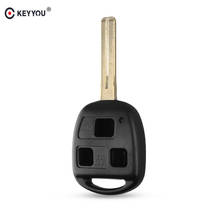 KEYYOU-funda de repuesto para llave de coche, 3 botones sin cortar, TOY48 Blade, 42mm, mando a distancia, 10 piezas, para LEXUS ES RX LS LX GS GX 2024 - compra barato