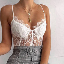 Sexy Transparent Lace Corset Thin Cup underwear Adjusted Straps Jumpsuit  Hollow Out Floral Lace Bodysuit Push Up Bras Bralette 2024 - buy cheap