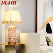 DLMH Ceramic Table Lamps Rose Luxury Brass Fabric Desk Light Home Decorative for Living Room Dining Room Bedroom 2024 - buy cheap