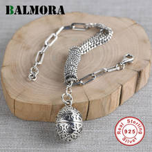 BALMORA-pulsera de plata de ley 18,5 con amuleto de Buda, brazalete con cadena de encaje, 100% cm, 925 2024 - compra barato