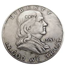 US 1951 P/S/D Franklin Half Dollar Silver Plated Copy Coins 2024 - buy cheap
