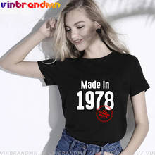 Camiseta de cumpleaños hecha en 1978, todas las partes originales, aniversario, novedad, para mujer, madre, 43, cumpleaños, ropa para mujer de los 70 2024 - compra barato