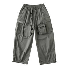 Techwear Hip Hop Multi-Pockets Cargo Pants Men Joggers Elastic Waist Streetwear Harem Trousers Casual Oversized Male Sweatpants 2024 - buy cheap