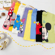 Camiseta de dibujos animados de Minnie para niños y niñas, camisetas de manga corta, Tops de algodón para bebés, ropa de 1 a 7 años 2024 - compra barato