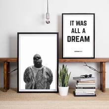 Póster y impresión artística de The Notorious BIG Canvas, It Was All Biggie Smalls A Dream, póster de Rap, impresiones, decoración artística de pared 2024 - compra barato