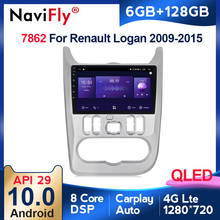 Автомагнитола NaviFly 6 ГБ + 128 Гб QLED экран 1280*720 Android 10, Аудио мультимедийный плеер для Renault Logan 1 Sandero для Lada Largus 2024 - купить недорого