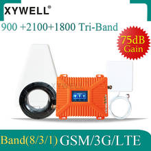 XYWELL-amplificador de señal GSM 3G 4G, repetidor de señal de teléfono móvil, 900, 1800, 2100, triple banda, 2G, 3G, 4G, LTE 1800 2024 - compra barato