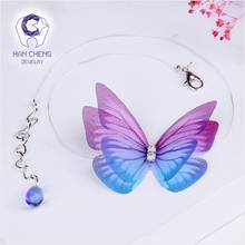 HanCheng Новая мода стразы созданы Кристалл 3D бабочка чокер ожерелье для женщин ожерелья Скрытая Цепочка Воротник ювелирные изделия 2024 - купить недорого