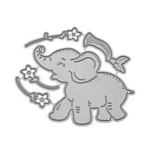 Слон цветок металлические Вырубные штампы Трафаретный Скрапбукинг DIY штамп для альбомов тиснение 2024 - купить недорого