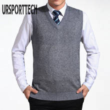 2020 New Arrival Solid Color Sweater Vest Men Cashmere Sweaters Wool Pullover Men Brand V-Neck Sleeveless Sweater Vest for Men 2024 - buy cheap