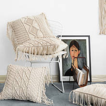 Чехол для подушки Macrame 45X45 см в стиле бохо, наволочка из хлопка и льна ручной работы, домашний декор, чехол для дивана 2024 - купить недорого