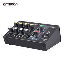 Ammoon-console de mixagem ultra-compacto am-228, baixo ruído, 8 canais, metal, som estéreo, mixer com cabo adaptador 2024 - compre barato