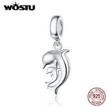 WOSTU Dolphin Animal Floating Dangle Charm 925 Sterling Silver Beads Fit Original Bracelet Pendant Silver 925 Jewelry CQC1206 2024 - buy cheap