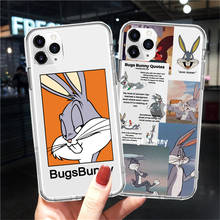 Милый мультяшный Прозрачный чехол для телефона iPhone 11 11Pro Max SE 2020 Bugs Bunny, мягкая задняя крышка из ТПУ для iPhone X XR XS 6 7 8 Plus 2024 - купить недорого