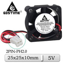 Gdstime-ventilador em miniatura para esfriamento axial de 5v, 25mm x 25mm x 10mm, 25mm, para resfriamento, 2cm 2024 - compre barato