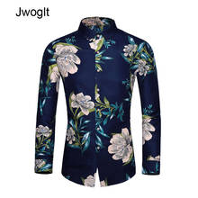 45KG-120KG Autumn New Men's Shirt Turn-Down Collar Long Sleeve Button Up Flowers Printed Design Hawaiian Shirts 5XL 6XL 7XL 2024 - buy cheap