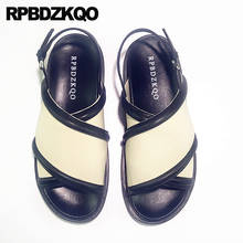 Confortável coreano sandálias femininas plana casual senhoras estilingue designer de moda feminina 2021 verão bege dedo do pé aberto sapatos de luxo 2024 - compre barato