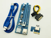 Adaptador extensor de tarjeta vertical, Cable LED USB 3,0 para minería de Bitcoin, PCI-E, PCI Express Molex, 1X a SATA 16X 6 pines, 50 piezas, VER009S 2024 - compra barato