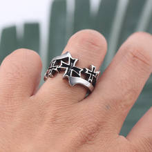 2019New Fashion Retro Punk Style Alloy Size Cross Ring For Men Tide Male Domineering Couple Ring Opening Adjustable Size Jewelry 2024 - buy cheap