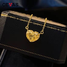 OEVAS 100% 925 Sterling Silver 10*12MM Heart High Carbon Diamond Wedding Party Necklaces For Women Party Fine Jewelry Gifts 2024 - buy cheap